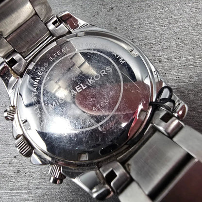 Michael Kors Blair Watch Men 39mm Silver Dial Chrono Date Gemmed MK5459 New Batt10