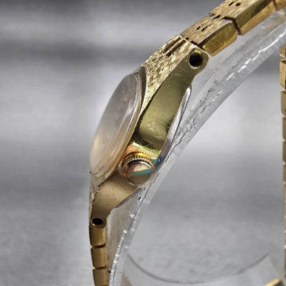 Seiko Watch Women 17mm Gold Dial Gold Tone Oval 2C20-5759 New Battery Vintage2
