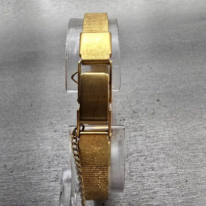 Citizen CQ Watch Women 13mm Black Dial Gold Tone Rectangle 2250-223373 New Batt7