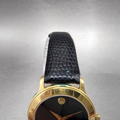 Movado Museum Watch Women 26mm Black Dial Gold Tone Round 87 E4 0814 New Batt4