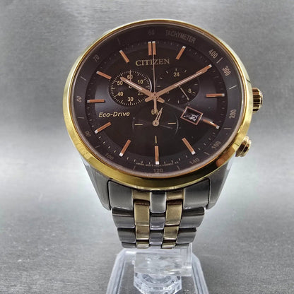 Citizen Eco-Drive Corso Chronograph Watch Men 42mm Black Dial Two Tone Date Runs5