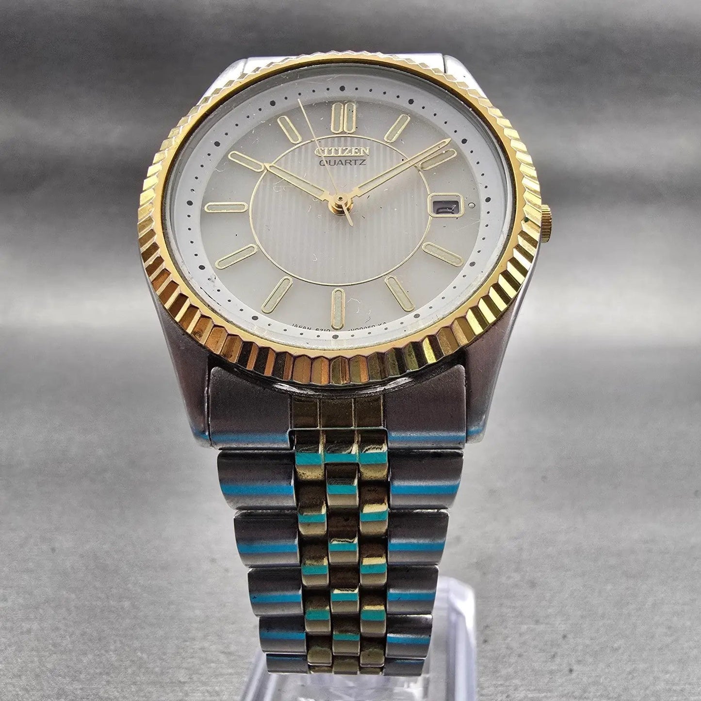 Citizen President Watch Men 36mm White Dial Two Tone Date Backlight New Batt5