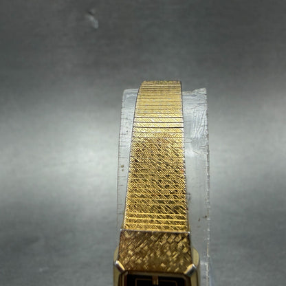 Seiko Tank Watch Women 13mm Black Dial gold Tone Rectangle 2E20-5689 New Battery4