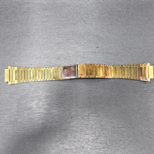 Seiko Bracelet 14mm Stainless Steel Gold Tone Tri Folding Clasp Vintage JP Z4070