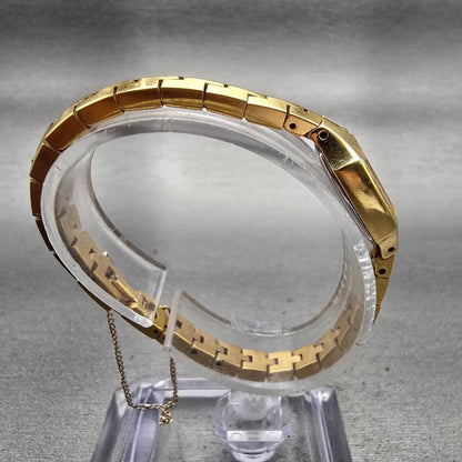 Seiko Watch Women 14mm Brown Dial Gold Tone Hexagon 1E20-5729 New Battery VTG8