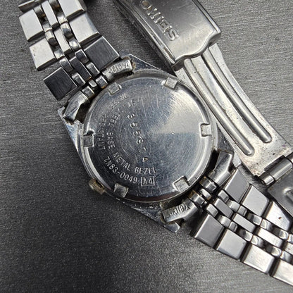 Seiko Watch Women 24mm Silver Dial Two Tone Daydate Round 7N83-0049 New Batt JP510