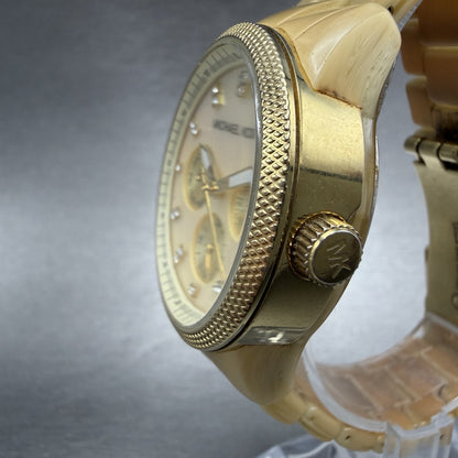 Michael Kors Jet Set Watch Women 37mm MOP Dial Gold Tone Daydate MK-5039 NewBatt2