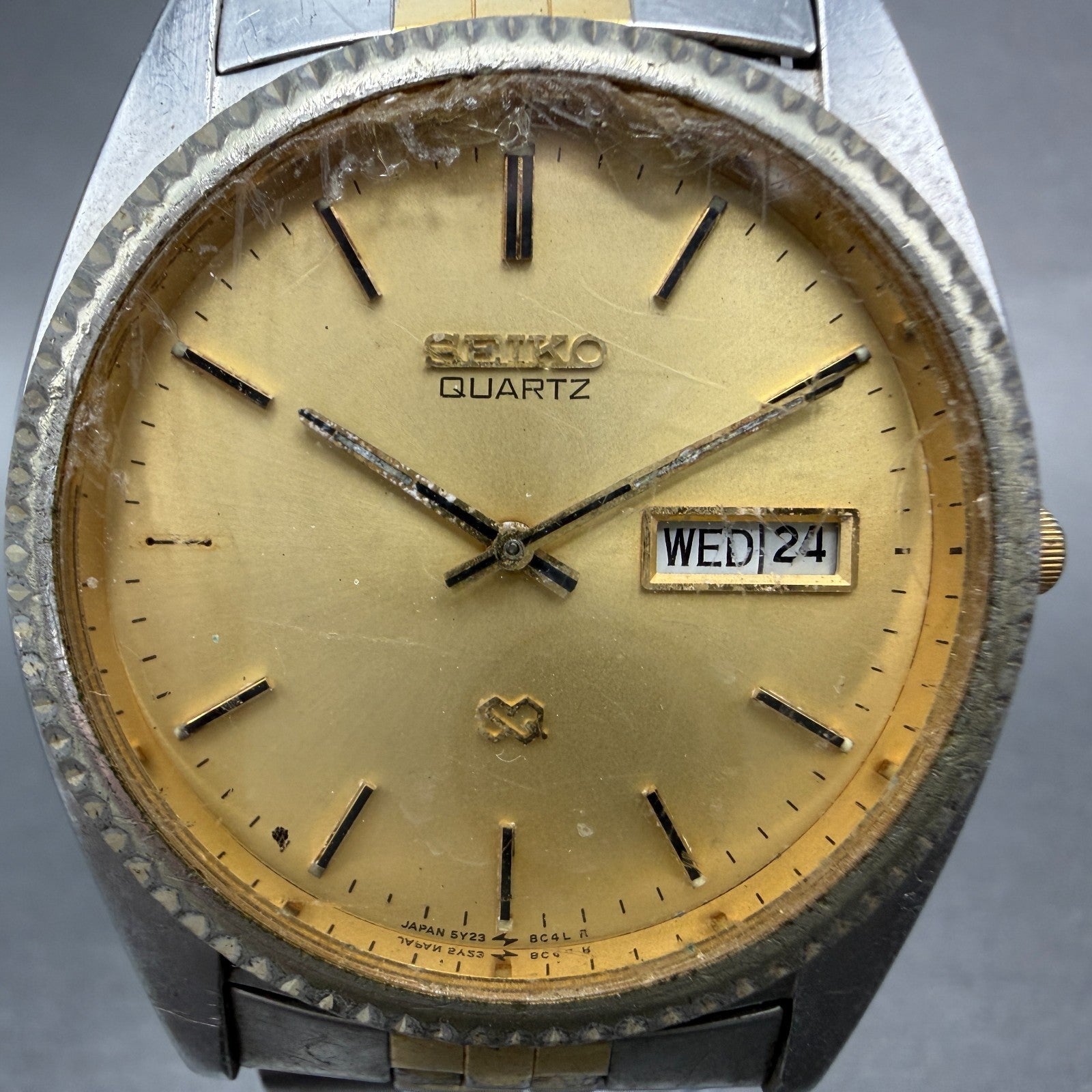 Seiko SQ President Watch Men 36mm Champagne Dial Two Tone Daydate 5Y23-8A60 PART2