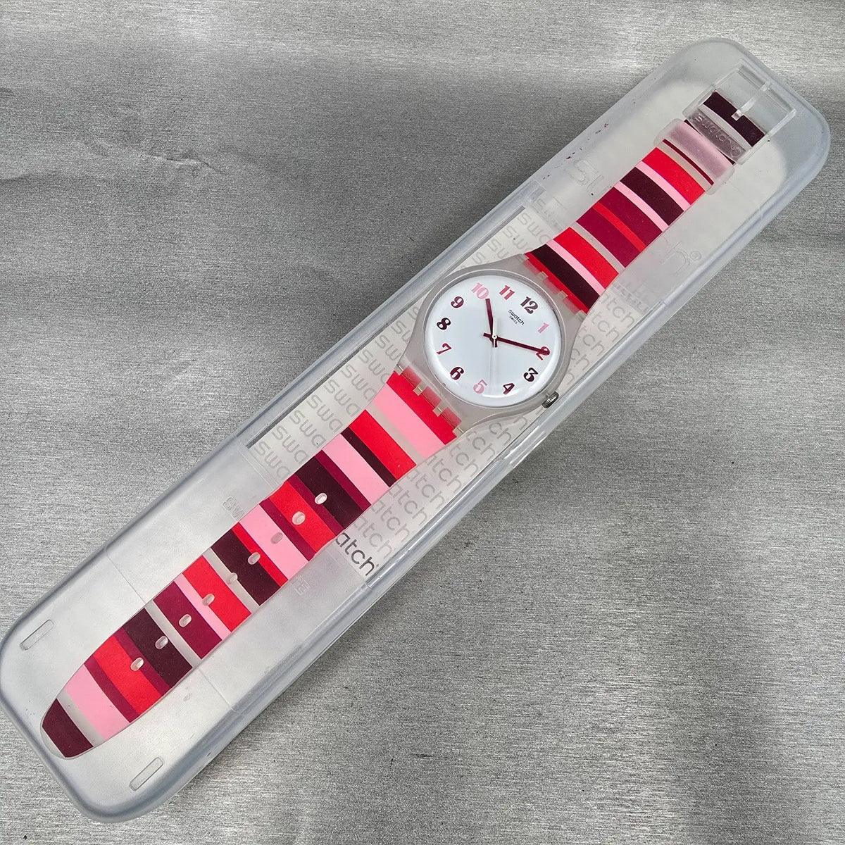 Swatch Tramonto Occaso Watch Men 41mm White Dial Clear Case SUOK138 New Battery15