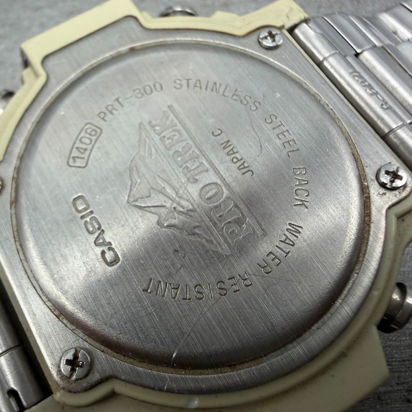 Casio ProTrek PRT-300 Watch Men 47mm Silver Digital Alit-Thermo PARTS10