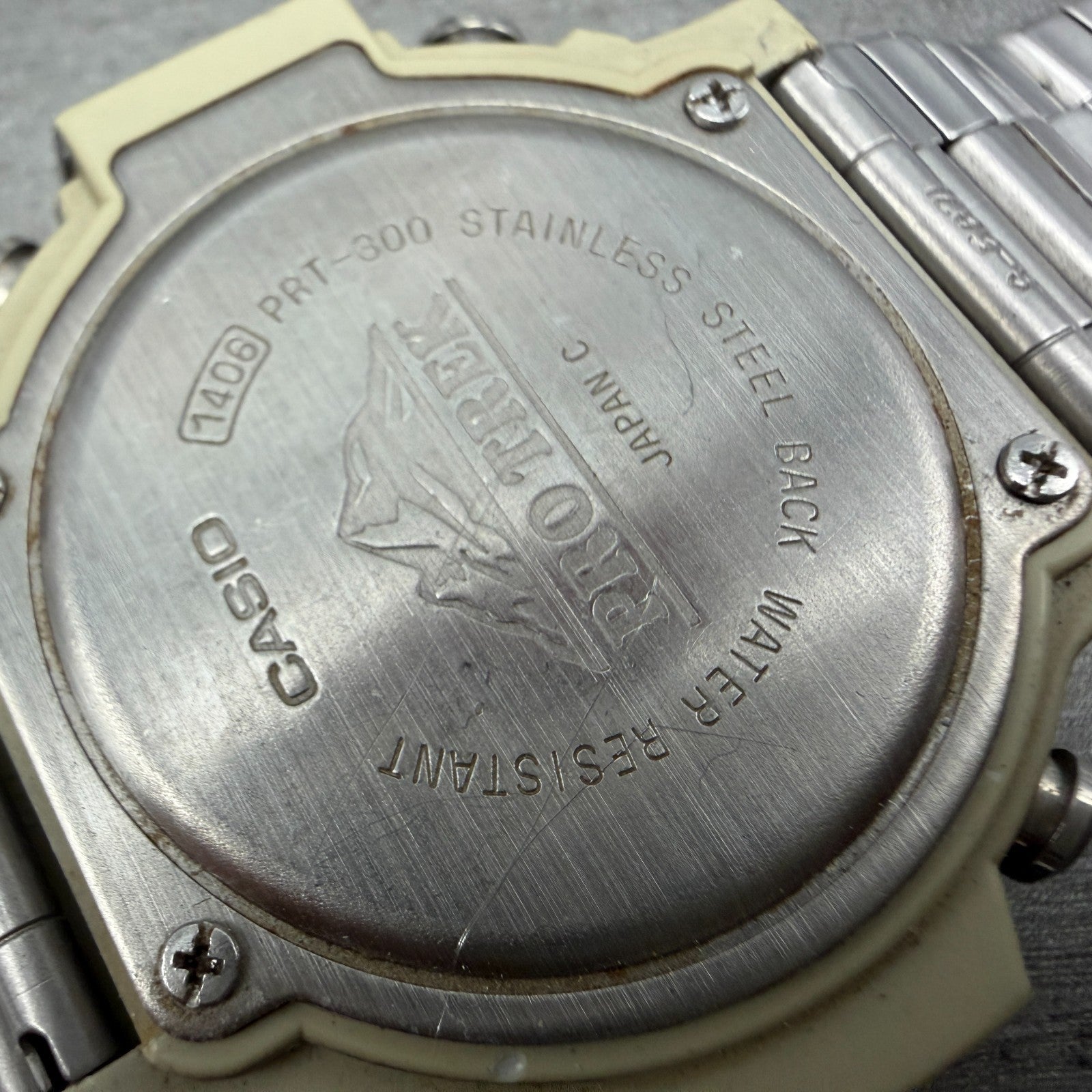 Casio ProTrek PRT-300 Watch Men 47mm Silver Digital Alit-Thermo PARTS10