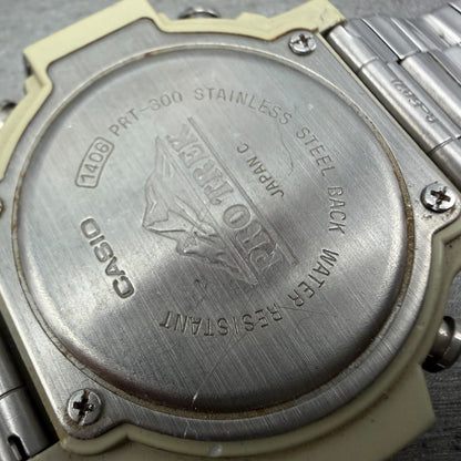 Casio ProTrek PRT-300 Watch Men 47mm Silver Digital Alit-Thermo PARTS10