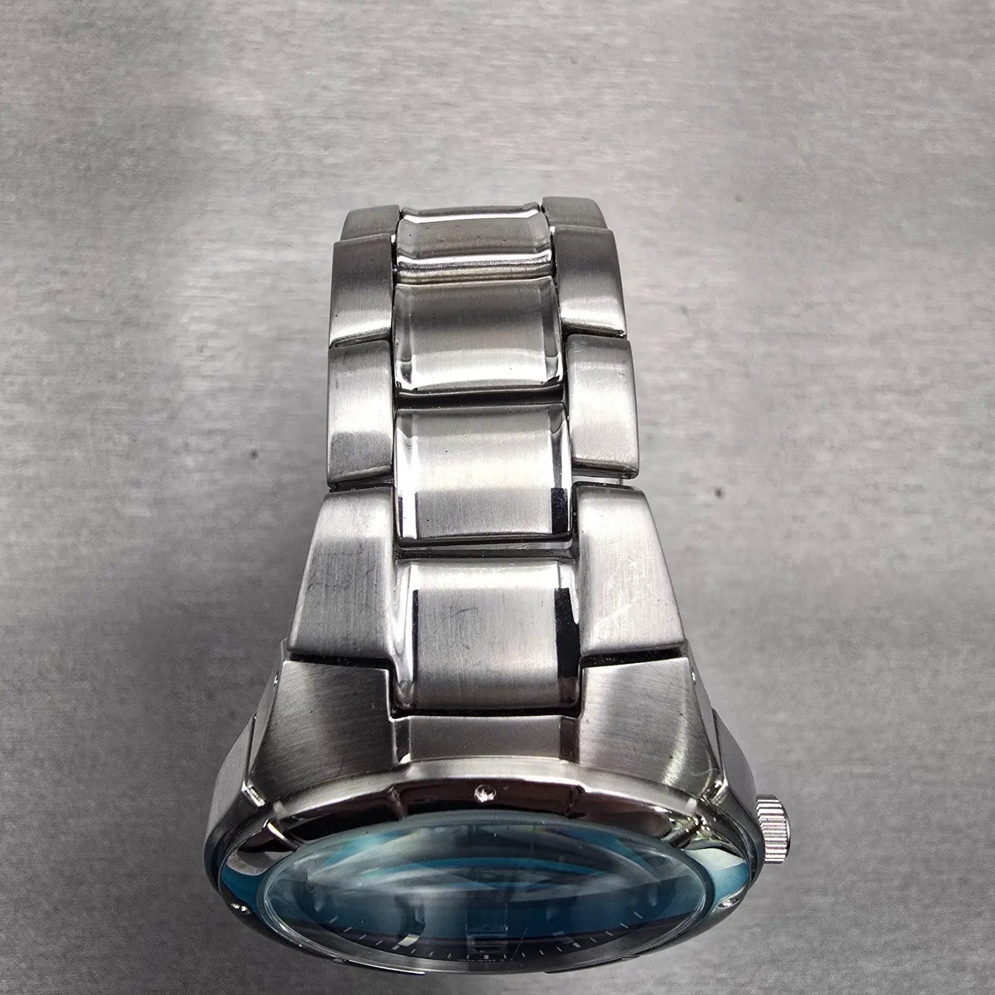 Seiko Pulsar Watch Men 37mm Blue Dial Silver Tone Date Round VX42-X051 New Batt4