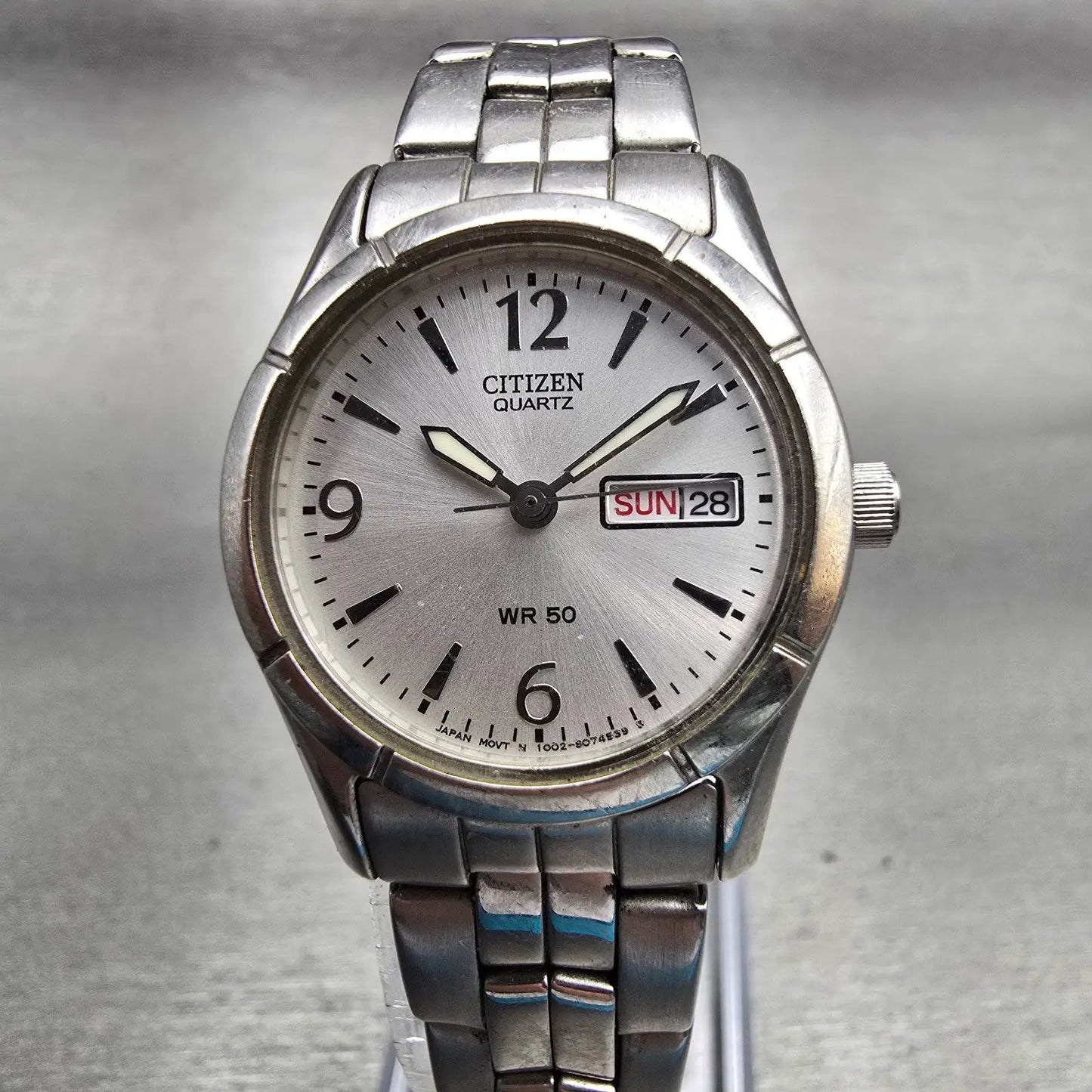 Citizen Watch Women 25mm Silver Dial Silver Tone Daydate 1002-S047439 New Batt0