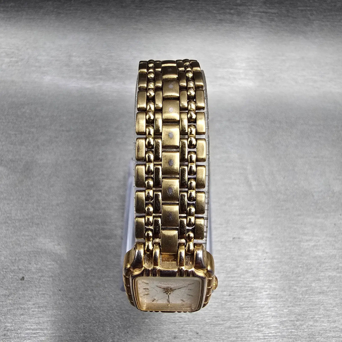 Bulova Tank Watch Women 19mm White Dial Gold Rectangle 97L64 New Battery JP4