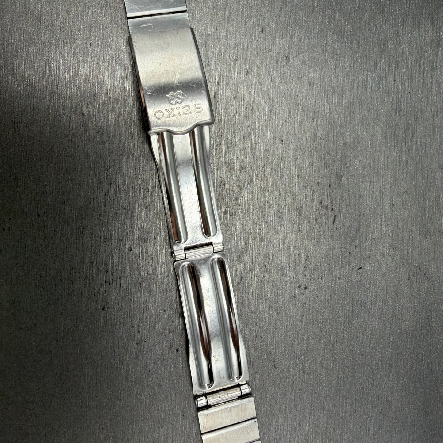 Seiko SQ Bracelet 21mm Stainless Steel Tri Folding Clasp Z1157 Vintage Japan B13