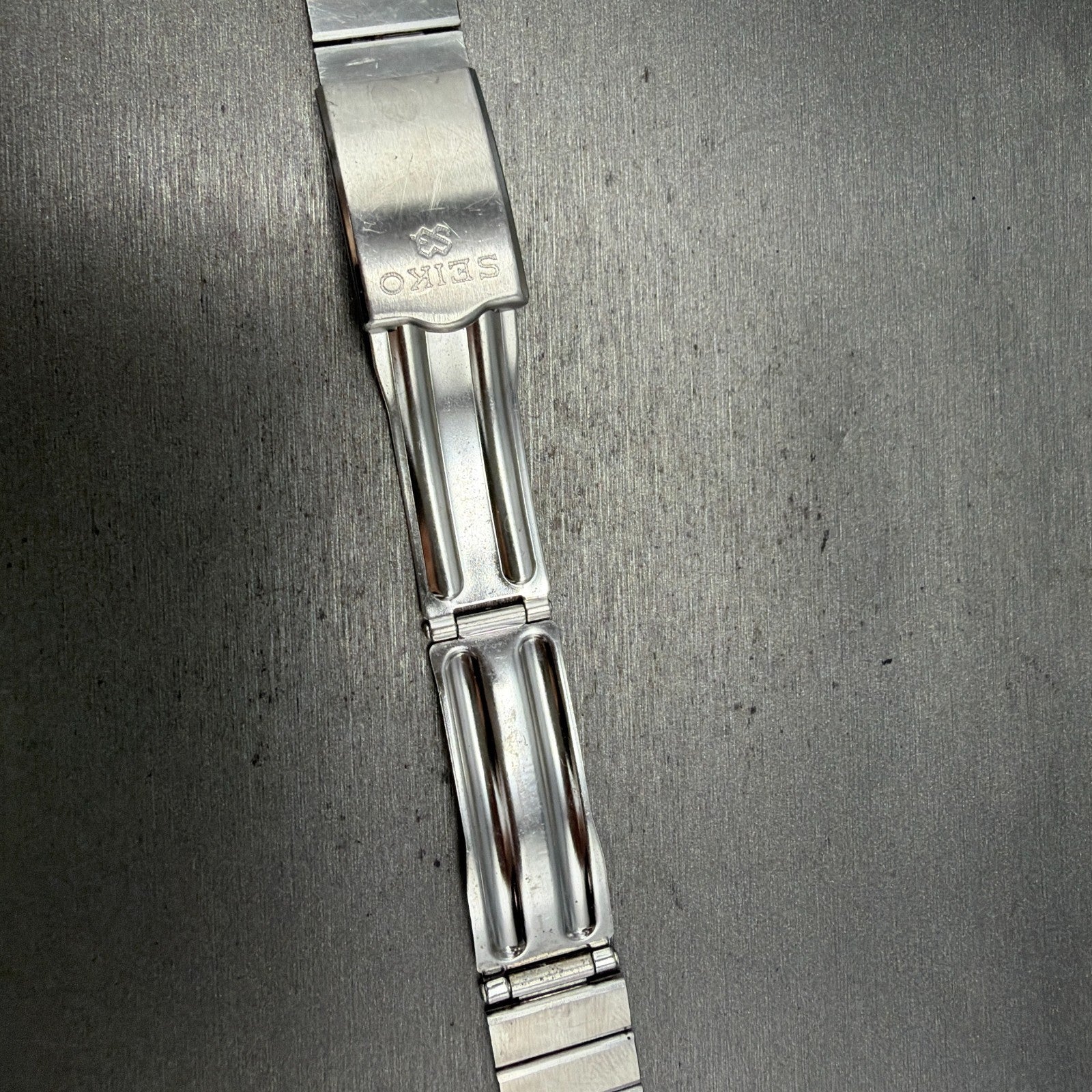 Seiko SQ Bracelet 21mm Stainless Steel Tri Folding Clasp Z1157 Vintage Japan B13