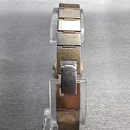 Seiko Watch Women 22mm Gold Dial Gold Round 2C21-0049 New Battery Vintage JP237