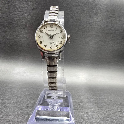 Seiko Watch Women 21mm Silver Dial Silver Tone Round 2104-0019 Manual Wind5