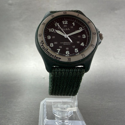 Seiko ALBA Watch Unisex 36mm Black Dial Green Tone Round V501-6L90 New Battery5