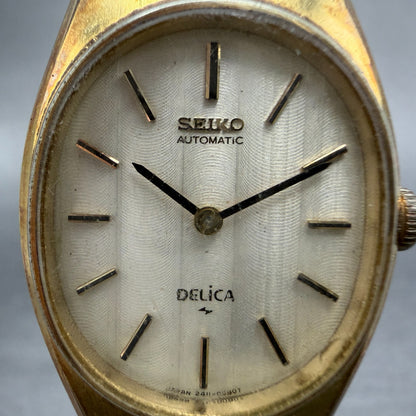 Seiko Delica Automatic Watch Women 24mm Champagne Dial Gold Tone 2411-7000  PART2
