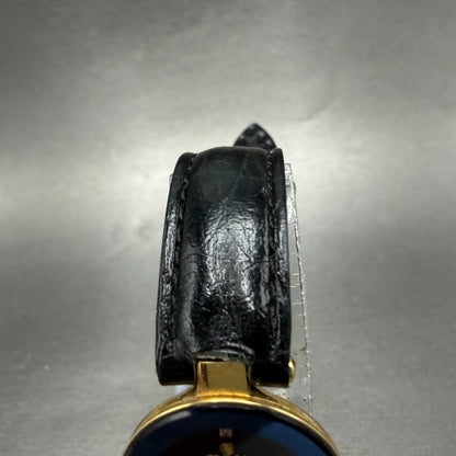 Cyma Watch Women 24mm Blue Dial Gold Tone Round 906 W/Box  New Battery4