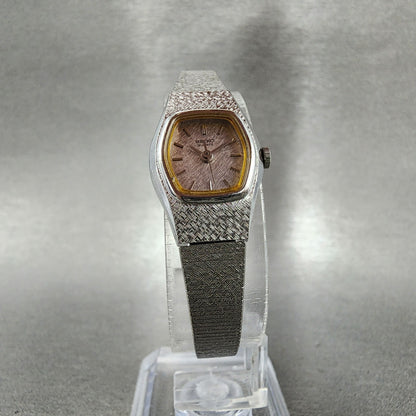 Seiko Watch Women 17mm Silver Dial Silver Tone Hexagon 4N015029 New Battery5