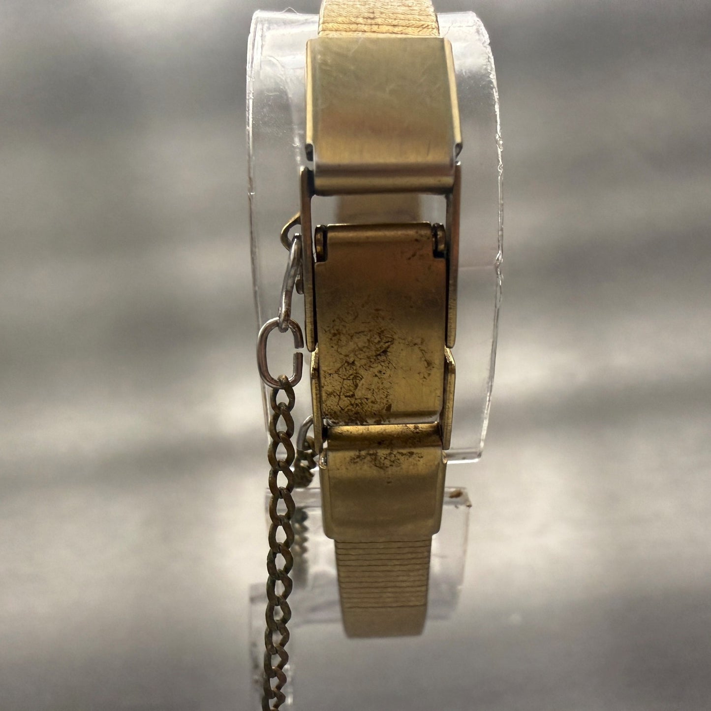 Seiko Watch Women 17mm Gold Dial Gold Tone Hexagon 4N01-5021 New Battery6