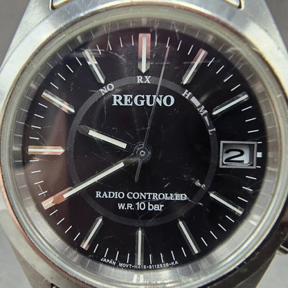 Citizen Reguno Watch Men 36mm Black Dial Steel SolarAtomic H415 Round Runs2