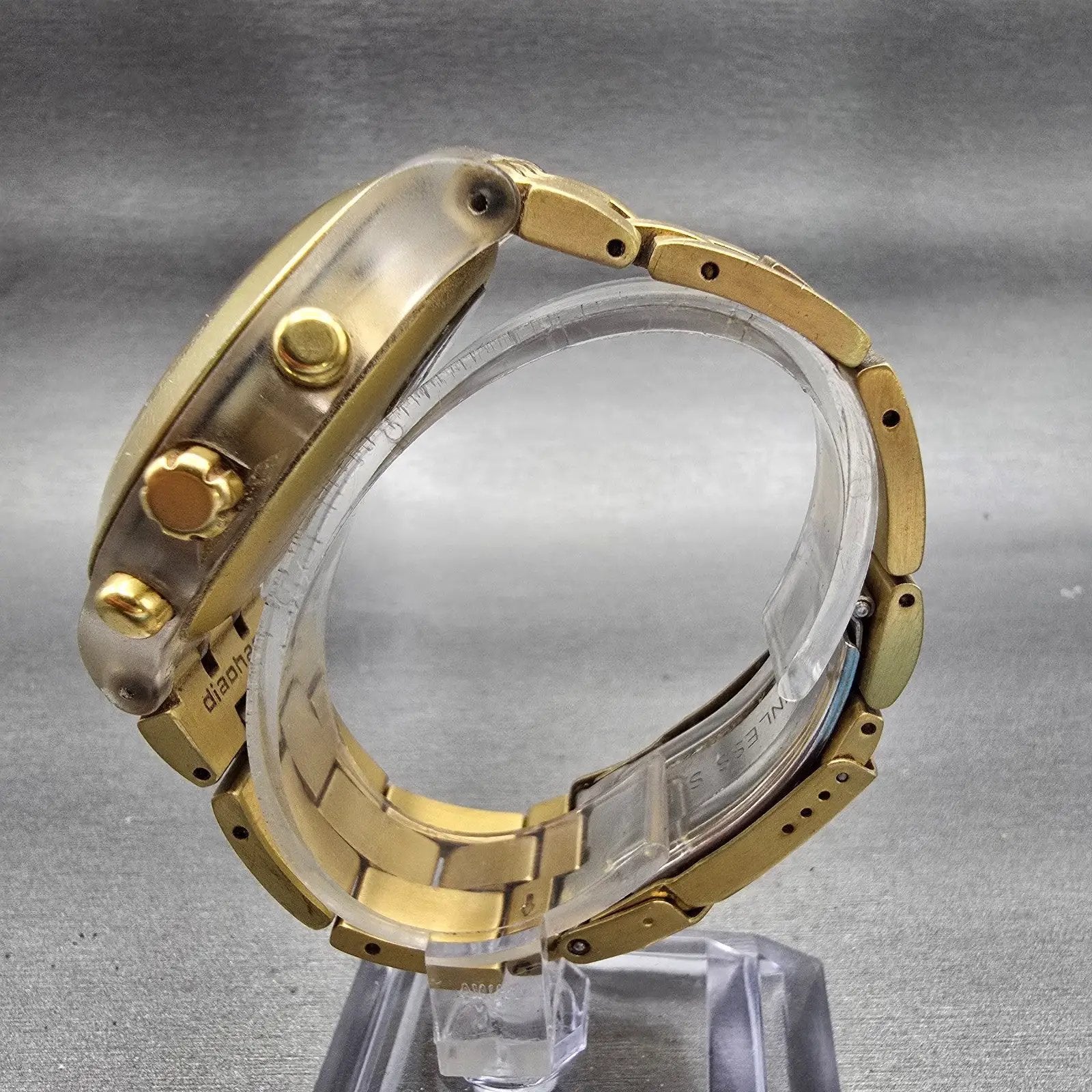 Swatch Irony DIAPHANE Chronograph Watch Men Gold Dial Date SVCK4032G New Battery6