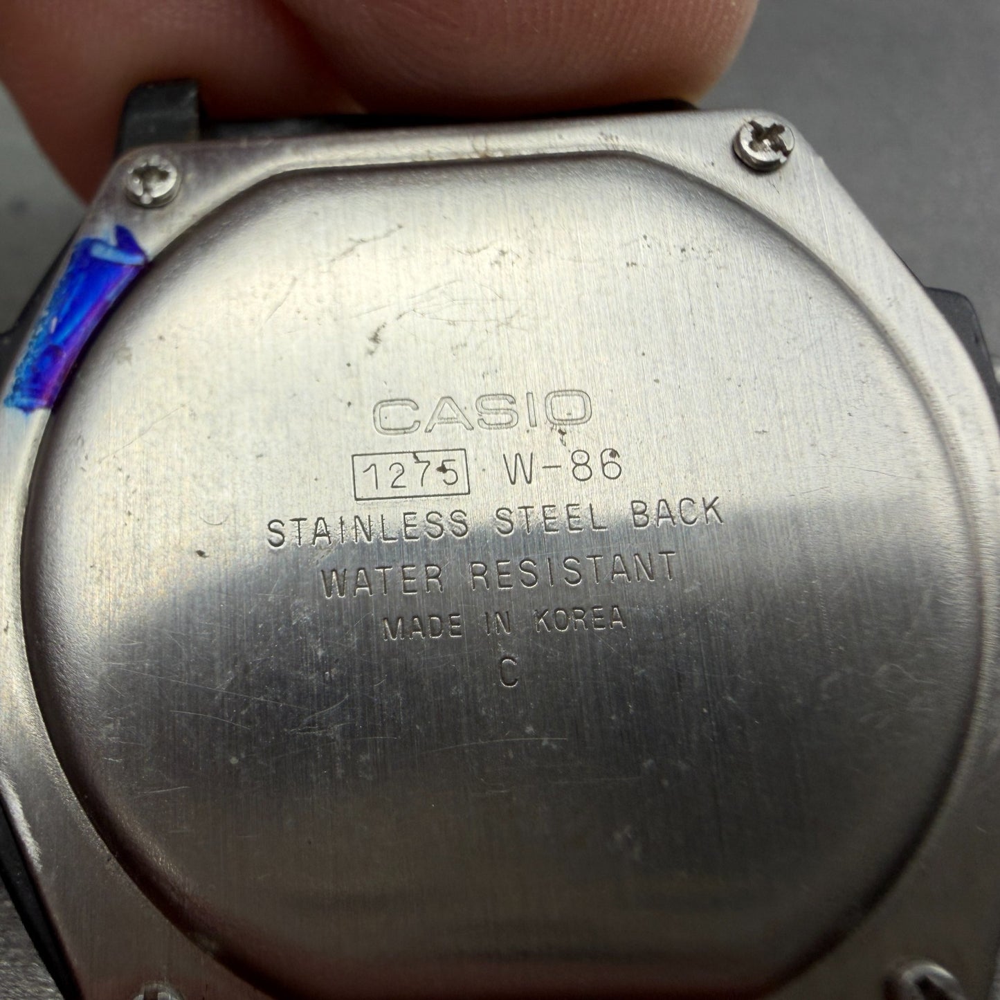 Casio Illuminator W-86 Watch Men 37mm Digital Black Alarm Chrono READ!! New batt6