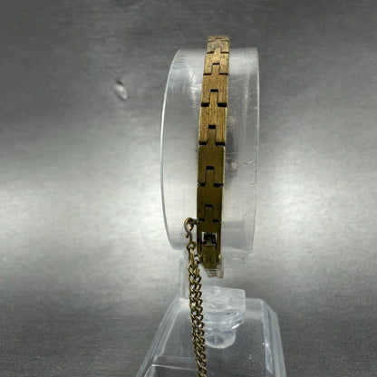 Seiko Watch Women 13mm Gold Dial Gold Tone Octagon 1320-5989 New Battery JGJ7