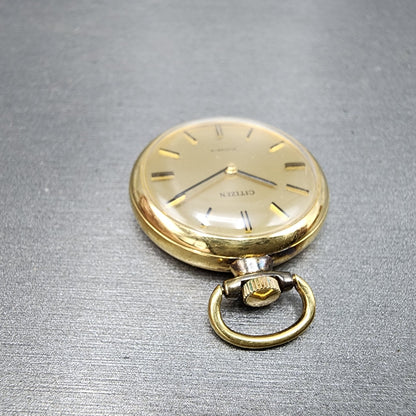 Citizen Pendant Watch Women 29mm Gold Dial Gold Tone Manual Wind Round Runs4