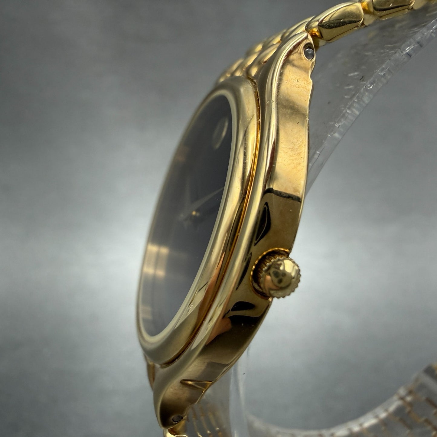 Movado Museum Watch Men 32mm Black Dial Gold Tone Round 87-85-866 New Battery4