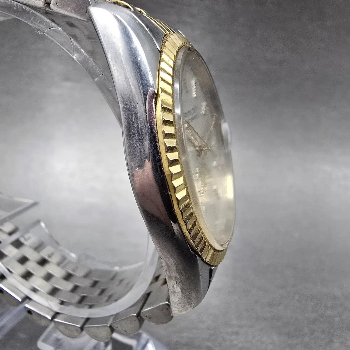 Hamilton Masterpiece President Watch Men 36mm Silver Dial Two Tone Date Round3