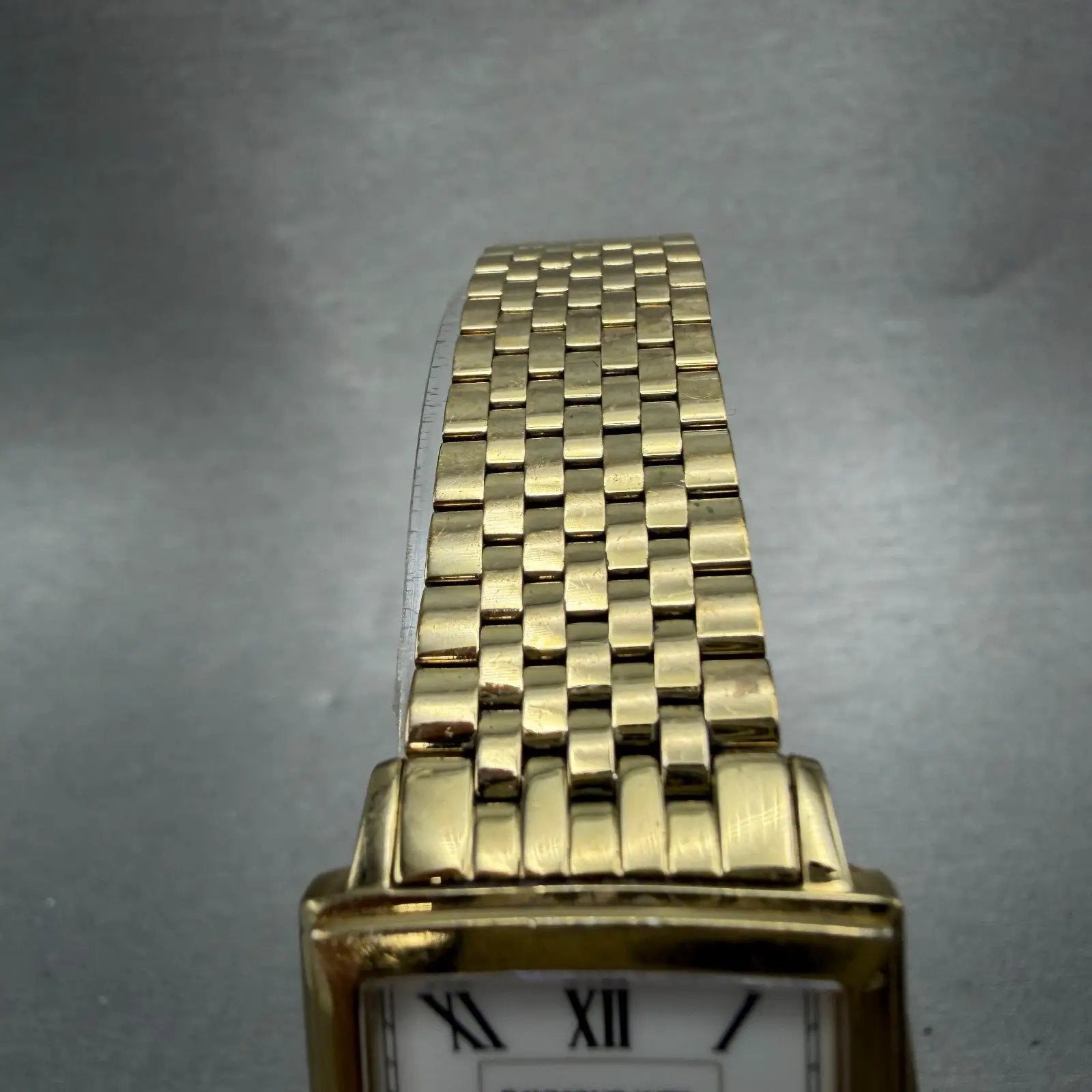 Raymond Weil Tradition Tank Watch Women 24mm White Dial Gold Tone Date 5956 Runs4