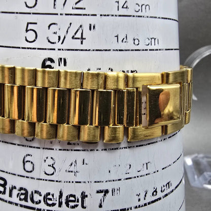 Seiko Tank Watch Men 26mm Champagne Dial Gold Tone Rectangle 5Y94-5119 PARTS13