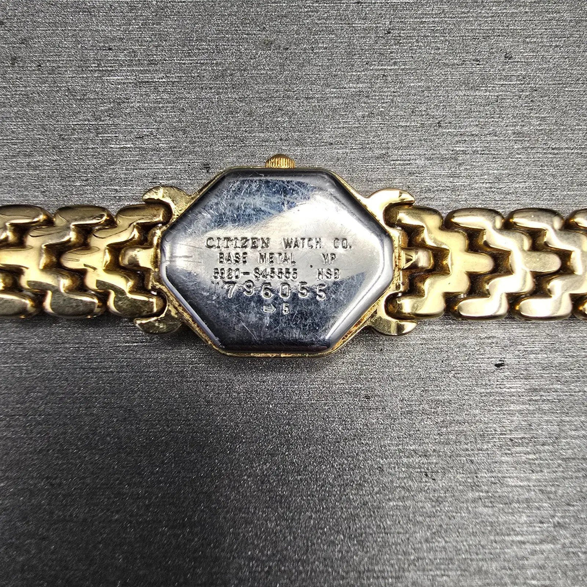 Citizen Watch Women 17mm MOP Dial Gold Tone Hexagon 5920-S45555 New Battery VTG10