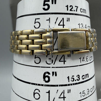 Seiko Pulsar Watch Women 22mm Black Dial Gold Tone Round V4000270 New Battery10