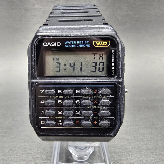 Casio Calculator CA-53W Watch Men 34mm Black Alarm Chronograph New Battery AB0