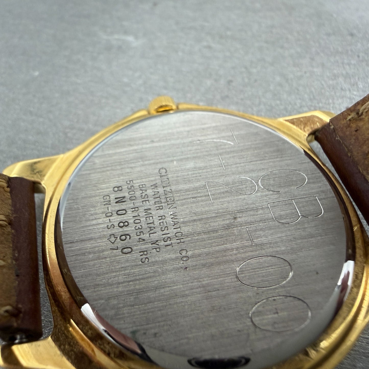 Citizen Watch Men 37mm Champagne Dial Gold Tone Daydate Round New Battery ABC9