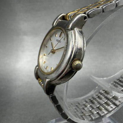 Seiko Watch Women 24mm Silver Dial Two Tone Round V701-1791 New Battery2