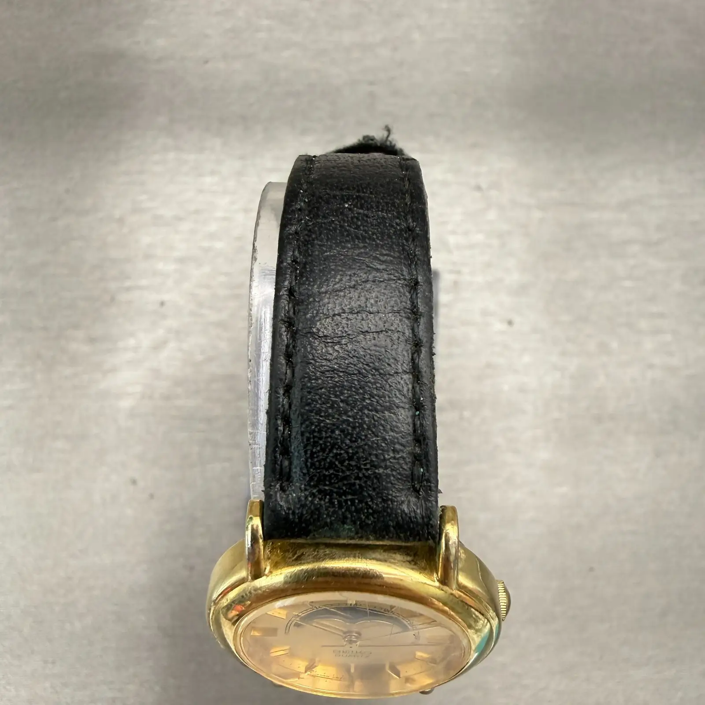 Seiko Moon Phase Watch Men 26mm Gold Dial Gold Tone Round 2A24-0090 New Battery4