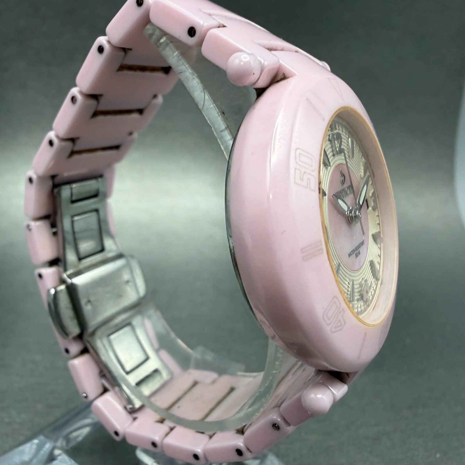 Invicta Watch Women 35mm Pink MOP Dial Pink Ceramic Case Round 3937 New Battery3