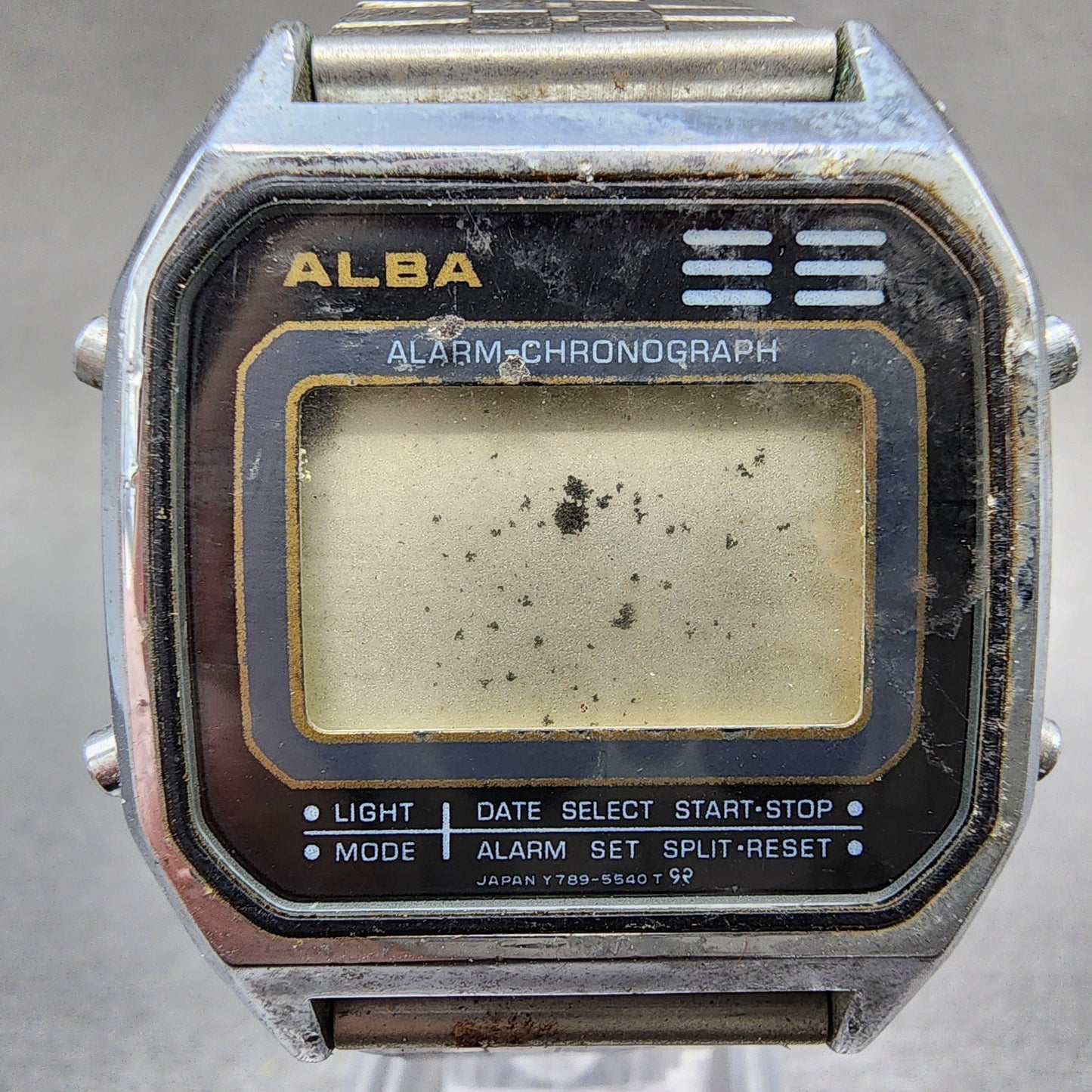 Seiko Alba Digital Watch Men 34mm Alarm Chronograph Daydate Y7895500 PARTS2