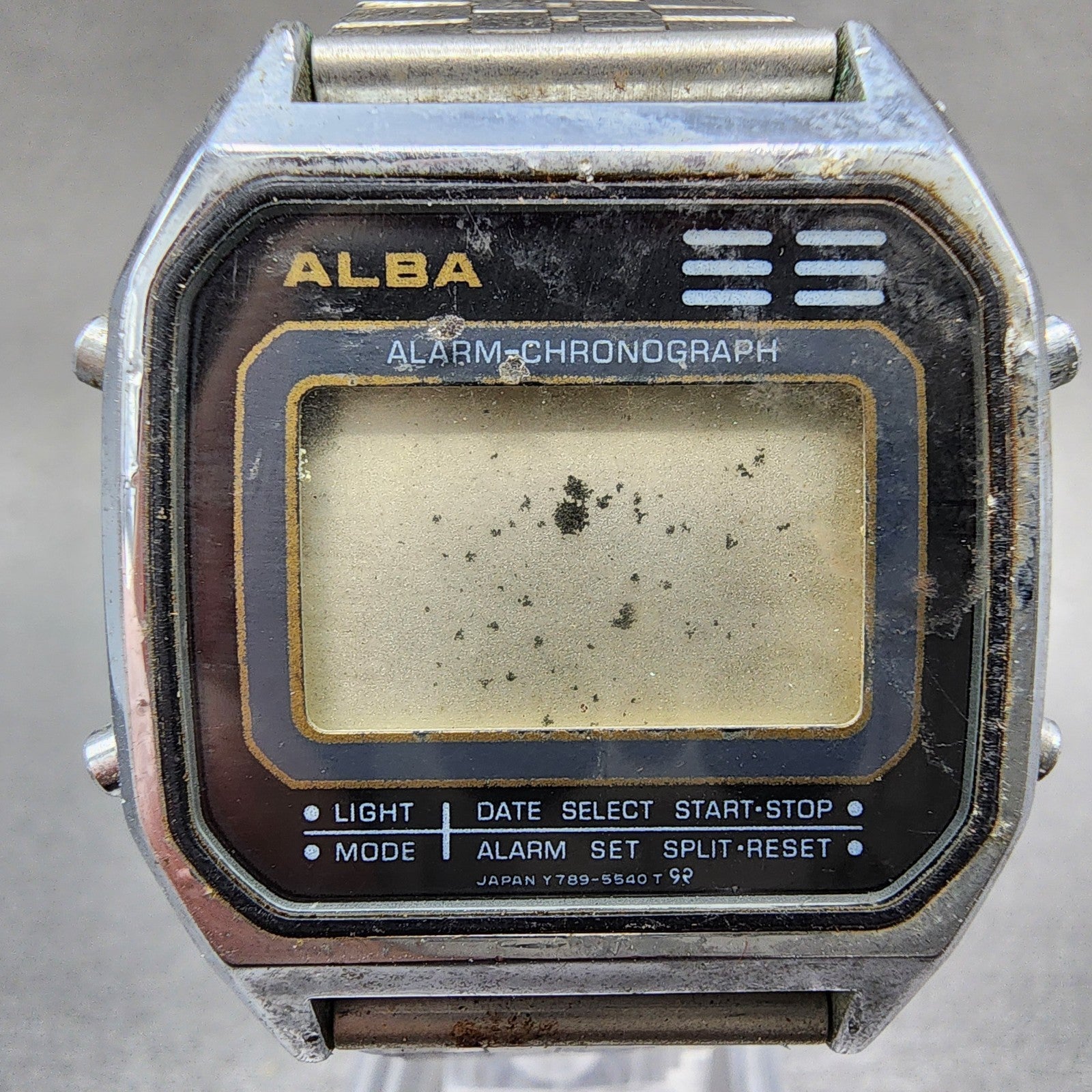 Seiko Alba Digital Watch Men 34mm Alarm Chronograph Daydate Y7895500 PARTS2