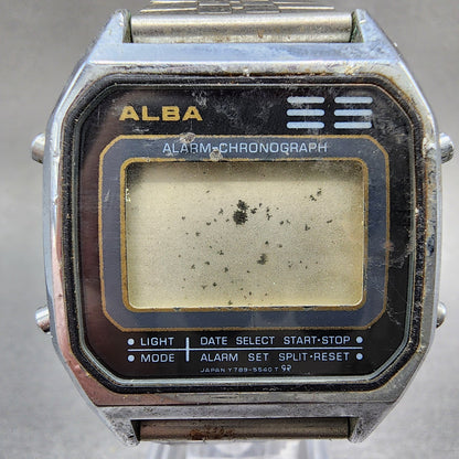 Seiko Alba Digital Watch Men 34mm Alarm Chronograph Daydate Y7895500 PARTS2