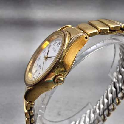 Seiko Alba Success Watch Women 25mm White Dial Gold Tone Round V701-1L70 NewBat2