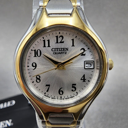 Citizen Watch Women 23mm Silver Dial Two Tone Date Round EU225451A New Batt 1231