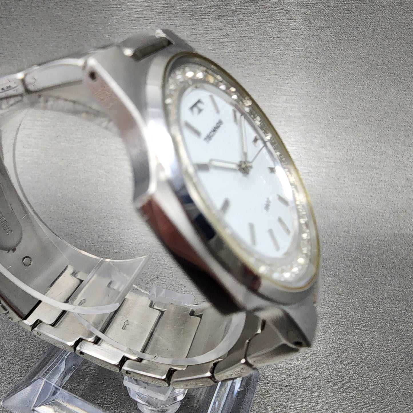 Technos 1900 Watch Men 41mm White Dial Steel Octagon T2591 New Battery